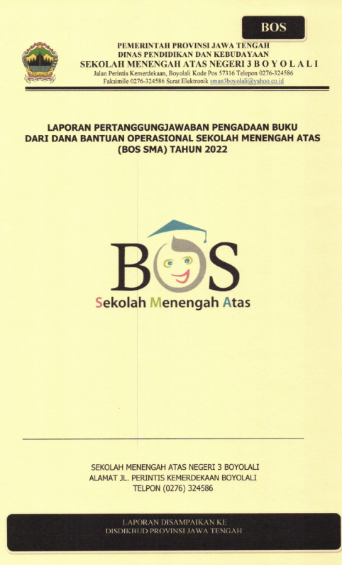 LPJ Pengadaan Buku SMA Negeri 3 Boyolali Tahun 2022